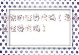 钢铁的证券代码（怎么查证券代码）
