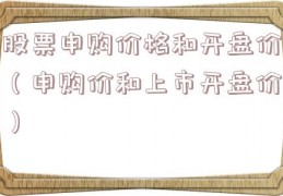 股票申购价格和开盘价（申购价和上市开盘价）