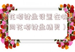 同花顺键盘设置在哪里（同花顺键盘精灵）