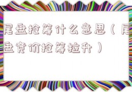 尾盘抢筹什么意思（尾盘竞价抢筹拉升）