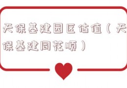 天保基建园区估值（天保基建同花顺）