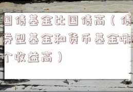 国债基金比国债高（债券型基金和货币基金哪个收益高）