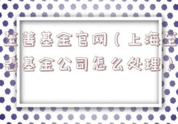 至善基金官网（上海至善基金公司怎么处理）