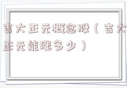 吉大正元概念股（吉大正元能涨多少）