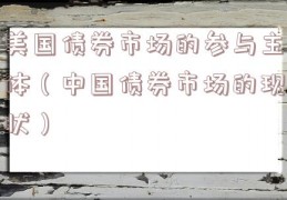 美国债券市场的参与主体（中国债券市场的现状）