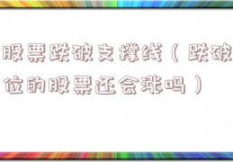 股票跌破支撑线（跌破位的股票还会涨吗）