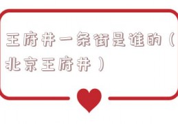 王府井一条街是谁的（北京王府井）