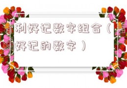 吉利好记数字组合（吉利好记的数字）
