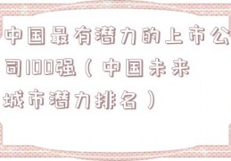 中国最有潜力的上市公司100强（中国未来城市潜力排名）