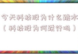 今天科技股为什么跳水（科技股为何跌行吗）