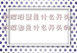 沪深股票是什么开头（沪深都是什么开头的）