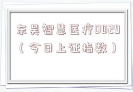 东吴智慧医疗0029（今日上证指数）