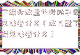 下跌没放量也没换手率意味着什么（放巨量下跌意味着什么）