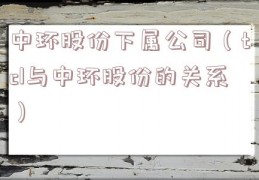 中环股份下属公司（tcl与中环股份的关系）