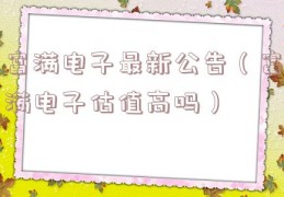 富满电子最新公告（富满电子估值高吗）