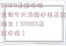 001071基金净值查询今天最新净值基金排名（519069基金净值）