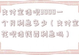 支付宝借呗3000一个月利息多少（支付宝花呗借钱要利息吗）