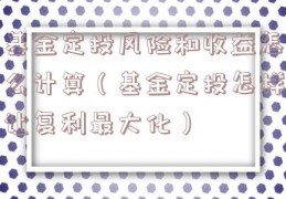 基金定投风险和收益怎么计算（基金定投怎样让复利最大化）