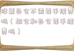 股票补仓不需要手续费吗（加仓和补仓要手续费吗）