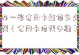 办一张信用卡能借多少钱（信用卡借钱步骤）