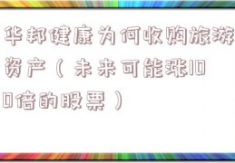 华邦健康为何收购旅游资产（未来可能涨100倍的股票）