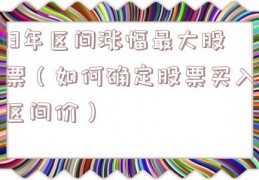 13年区间涨幅最大股票（如何确定股票买入区间价）