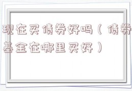 现在买债券好吗（债券基金在哪里买好）