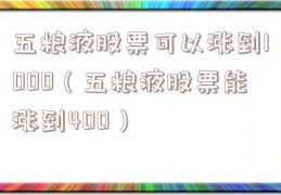 五粮液股票可以涨到1000（五粮液股票能涨到400）