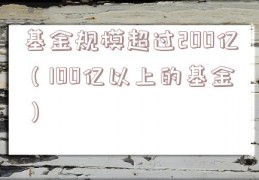 基金规模超过200亿（100亿以上的基金）