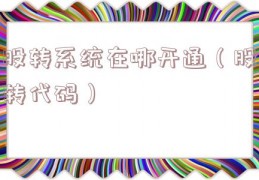 股转系统在哪开通（股转代码）