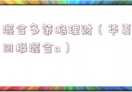 混合多策略理财（华夏回报混合a）