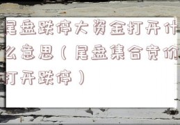 尾盘跌停大资金打开什么意思（尾盘集合竞价打开跌停）