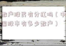 散户股民有分红吗（中国股市有多少散户）