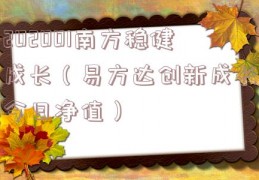 202001南方稳健成长（易方达创新成长今日净值）