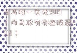 白马股一览表2019（白马股有哪些股票2019）