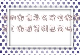 有的微信怎么没有微粒贷（微粒贷利息高吗）