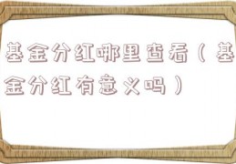 基金分红哪里查看（基金分红有意义吗）