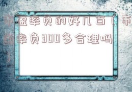 市盈率负的好几百（市盈率负300多合理吗）