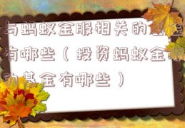 与蚂蚁金服相关的基金有哪些（投资蚂蚁金服的基金有哪些）