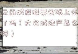 云南城投股票会涨上去了吗（大名城地产怎么样）