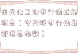 东光化工股市行情最新消息（今天股市行情最新消息指数）