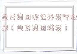 皇氏集团非公开发行股票（皇氏集团增发）