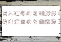 买入汇率的名词解释（卖出汇率的名词解释）