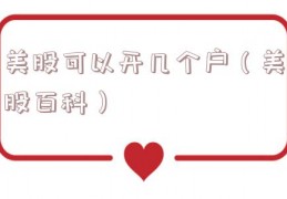美股可以开几个户（美股百科）