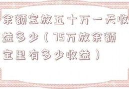 余额宝放五十万一天收益多少（75万放余额宝里有多少收益）