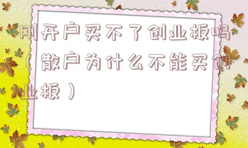 刚开户买不了创业板吗（散户为什么不能买创业板）