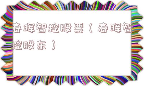 春晖智控股票（春晖智控股东）