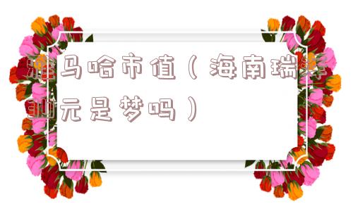 雅马哈市值（海南瑞泽30元是梦吗）