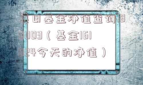每日基金净值查询180003（基金161024今天的净值）