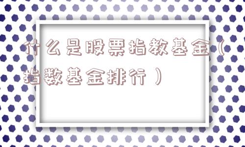 什么是股票指教基金(指数基金排行) 什么是股票指教基金(指数基金排行)